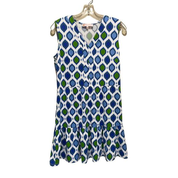 Jude Connally Annabelle Mini Dress Blue White Size Medium - Picture 2 of 8